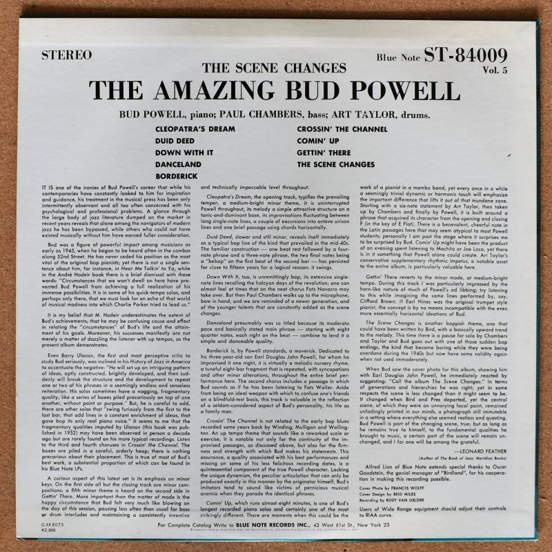 The Amazing Bud Powell - The Scene Changes, Vol. 5 [LP The Amazing Bud Powell - The Scene Changes, Vol. 5 [LP