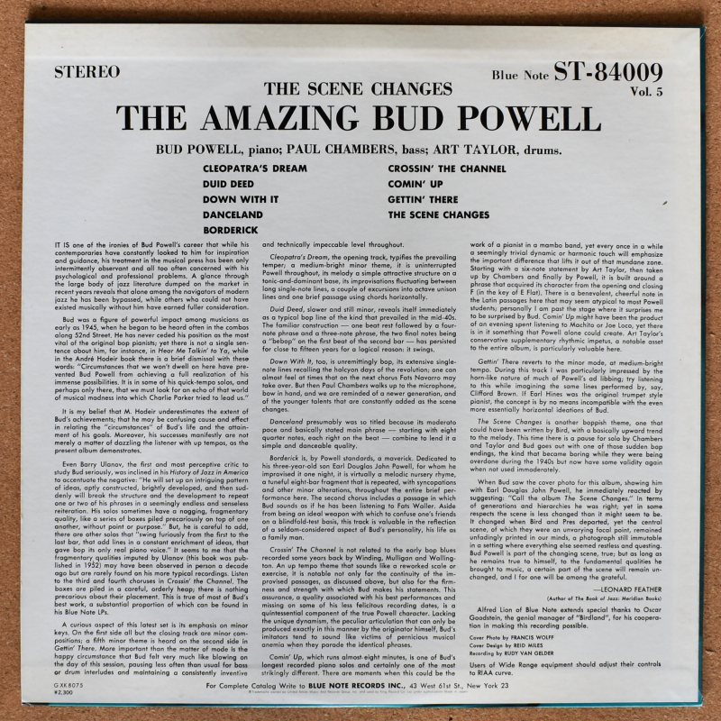 The Amazing Bud Powell - The Scene Changes, Vol. 5  [LP]