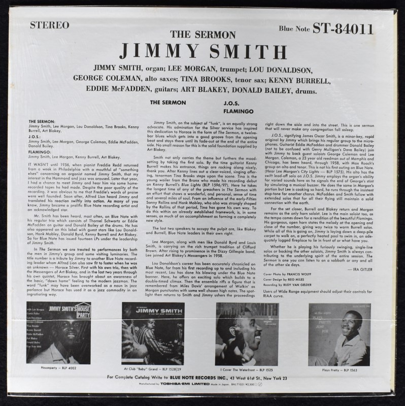 Jimmy Smith – The Sermon! – Vinyl (LP, Album, Stereo), 1959