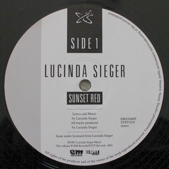オリジナル　Lucinda Sieger - Sunset Red 12インチ Lucinda Sieger And Her Continental Cartoon - Sunset Red｜NEW
