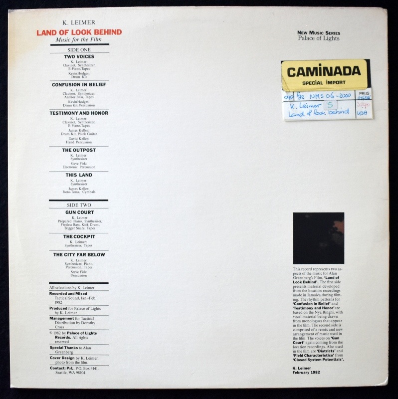 K. Leimer - Land Of Look Behind   [LP]