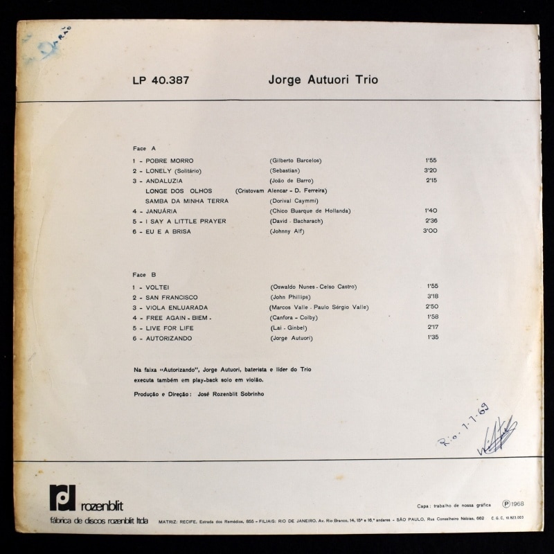 Jorge Autuori Trio - Jorge Autuori Trio - Vol 2    [LP]