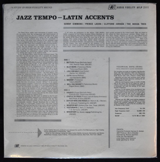 Sonny Simmons, Clifford Jordan, Prince Lasha, The Bossa Tres - Jazz Tempo, Latin Accents!