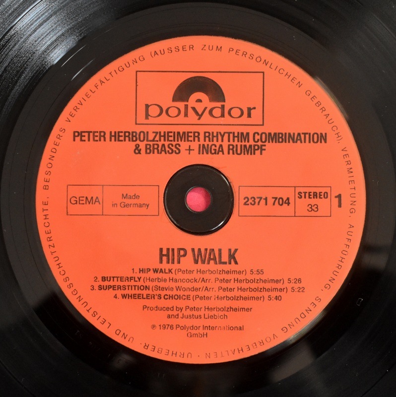 Peter Herbolzheimer Rhythm Combination & Brass & Inga Rumpf - Hip Walk   [LP]