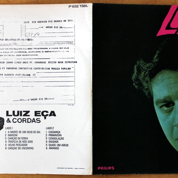 【Brazil Org】Luiz Eça & Cordas Jazz ブラジル Luiz Eca - Luiz Eca & Cordas｜BRAZIL,BOSSA NOVA｜Paddy Field