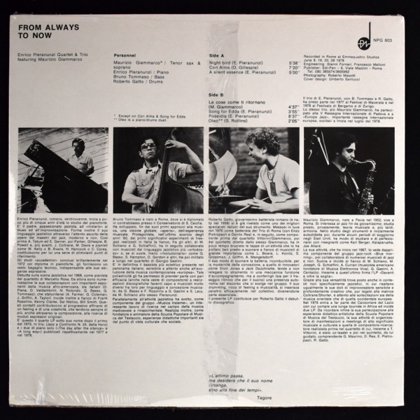 Enrico Pieranunzi Quartet Featuring Maurizio Giammarco / Enrico Pieranunzi Trio / Enrico Pieranunzi &  Roberto Gatto  &#8206;&#8211; From Always... ...To Now !