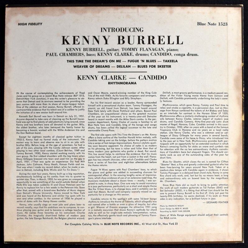 Kenny Burrell　レコード　Introducing　他 Kenny Burrell Introducing Kenny Burrell Blue Note BLP 1523