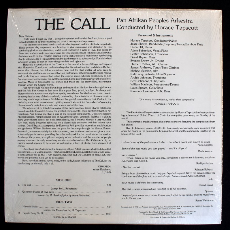 Horace Tapscott Conducting The Pan-Afrikan Peoples Arkestra - The Call   [LP]