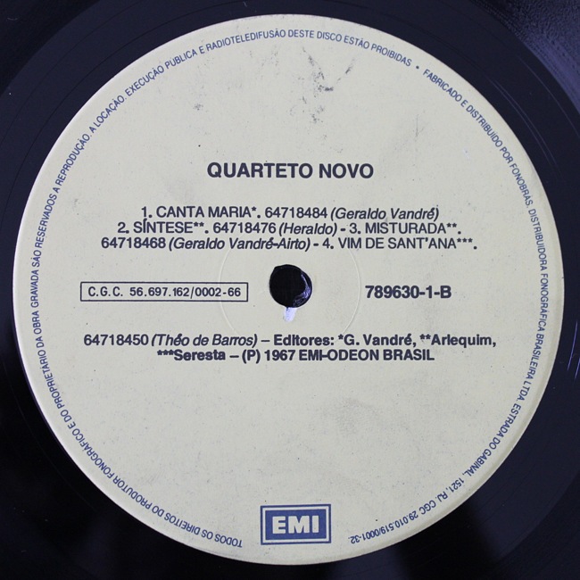 Quarteto Nôvo / Quarteto Novo【LP】 QUARTETO NOVO / S.T. / LP | Record CD Online Shop JET SET
