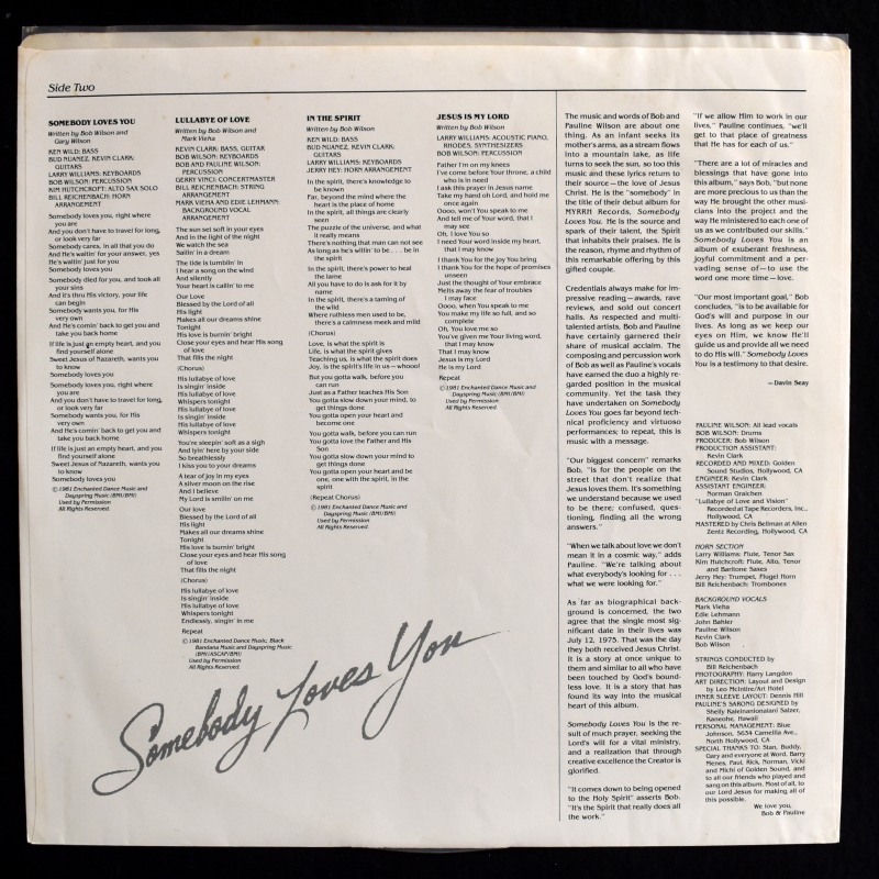 Bob & Pauline Wilson - Somebody Loves You                    [LP]