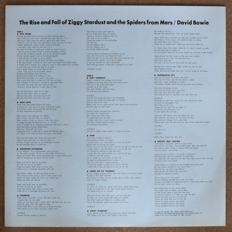 David Bowie - The Rise And Fall Of Ziggy Stardust And The Spiders From Mars  [LP]