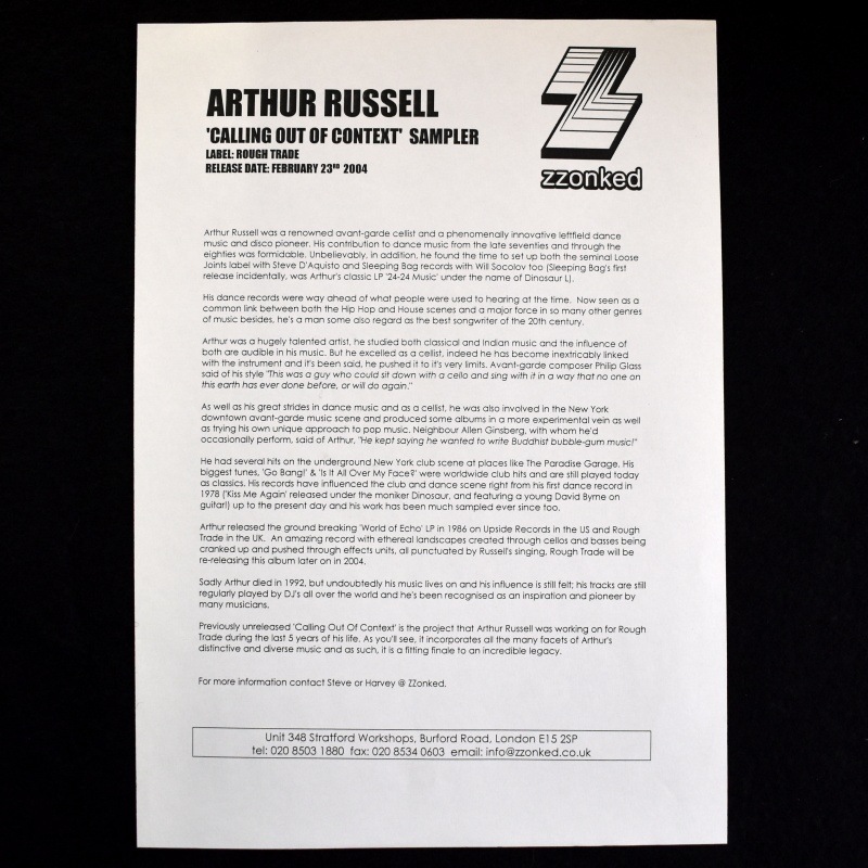 Arthur Russell - Calling Out Of Context Sampler    [12inch]