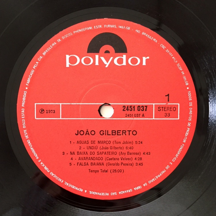 João Gilberto ‎– João Gilberto 73年ブラジルオリジナル、エンボス