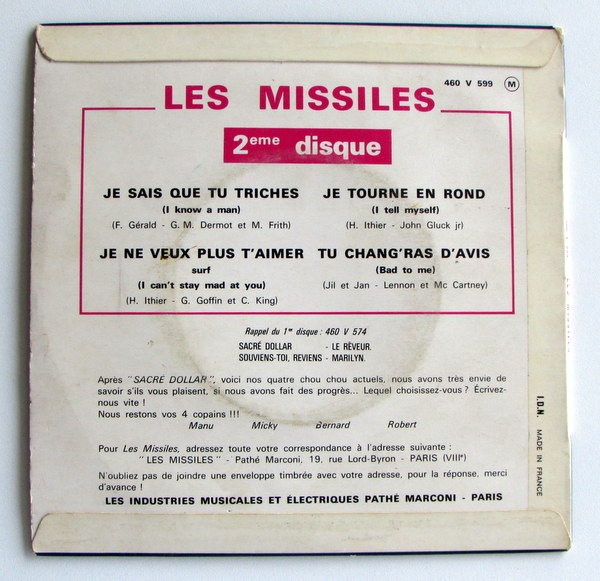 Les Missiles - Je Sais Que Tu Triches