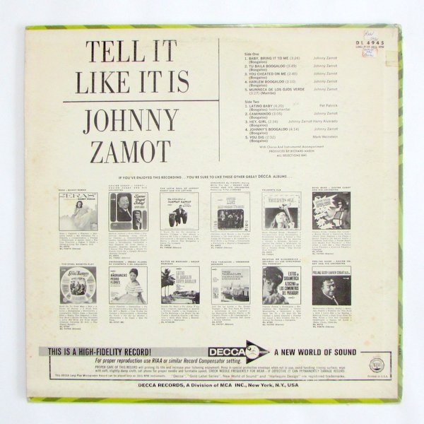 Johnny Zamot - Tell It Like It Is