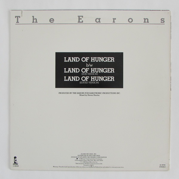 The Earons - Land Of Hunger