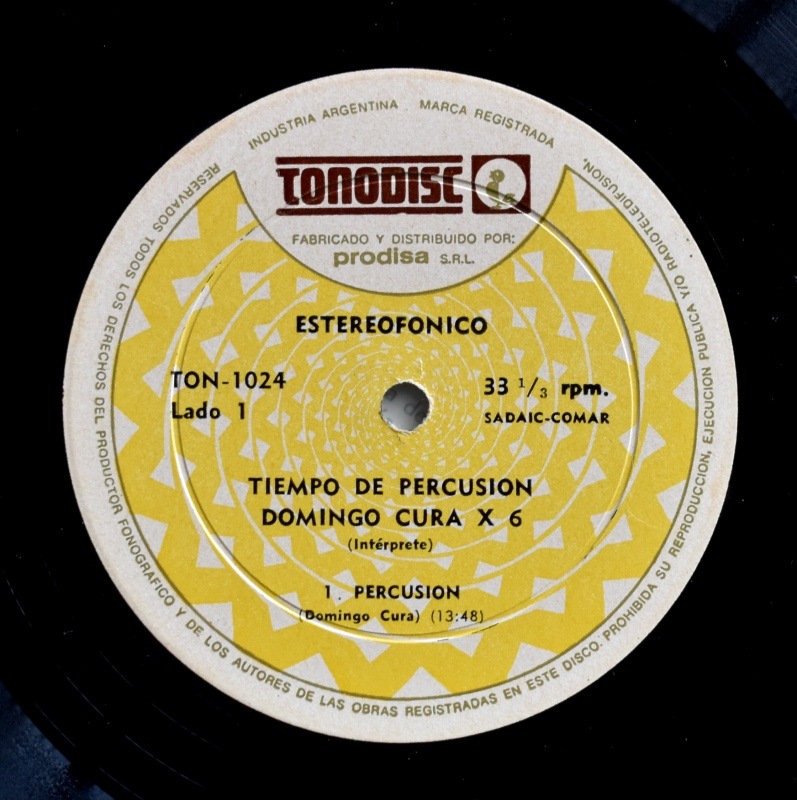 Domingo Cura x 6 - Tiempo De Percusion  [LP]