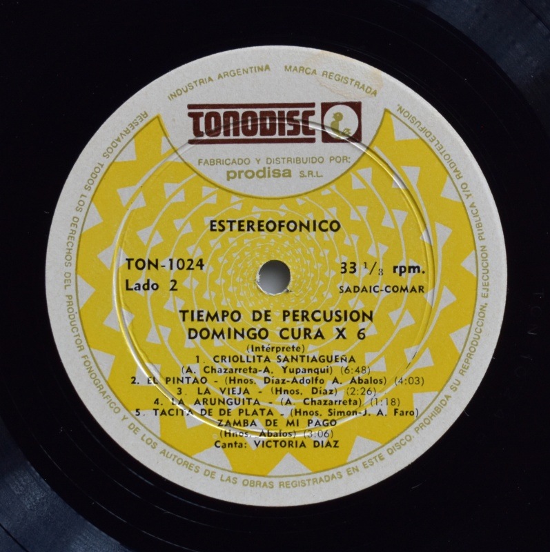 Domingo Cura x 6 - Tiempo De Percusion  [LP]