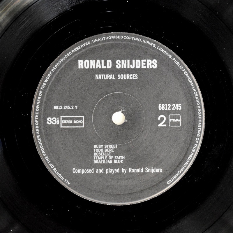 [レコード] Ronald snijders NATURE SOURCES LP RONALD SNIJDERS - Natural Sources (1977) | Everland Music