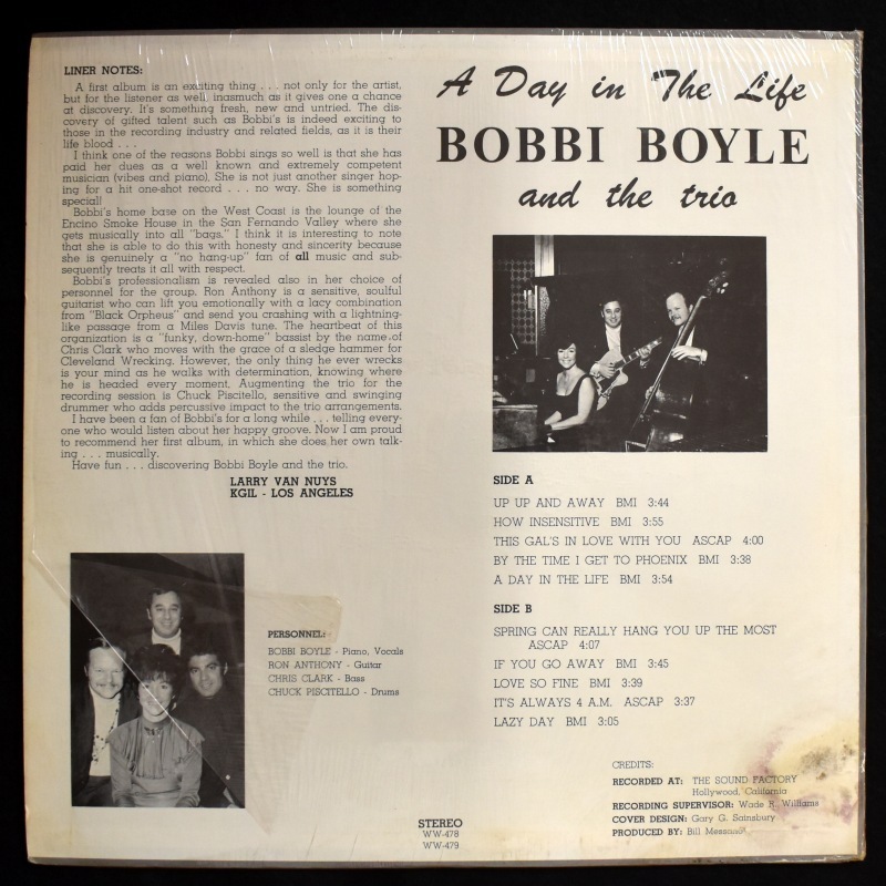 Bobbi Boyle And The Trio - A Day in The Life   [LP]