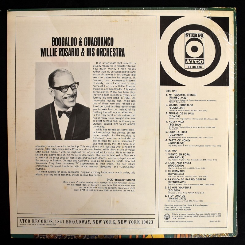 Willie Rosario & His Orchestra - Boogaloo & Guaguanco       [LP]