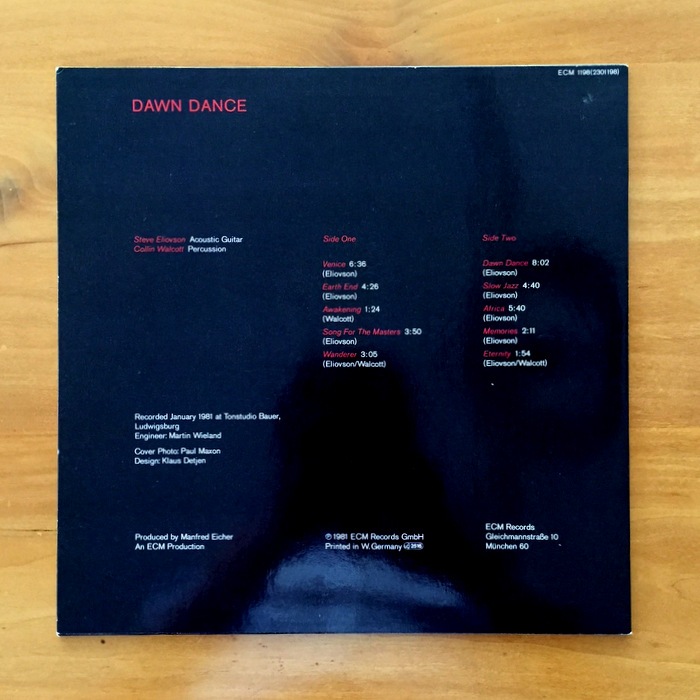 Steve Eliovson, Collin Walcott ‎– Dawn Dance 美ジャケ Paul Maxon
