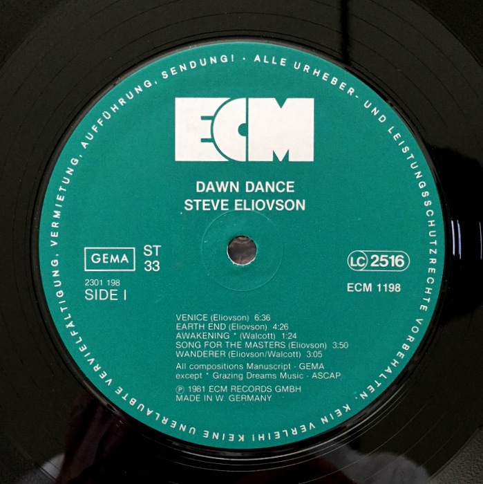 Steve Eliovson, Collin Walcott ‎– Dawn Dance 美ジャケ Paul Maxon