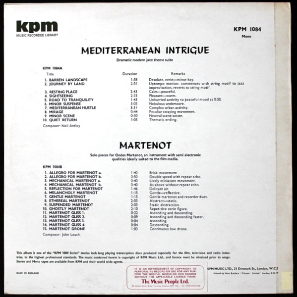 Neal Ardley / John Leach - Mediterranean Intrique / Martenot