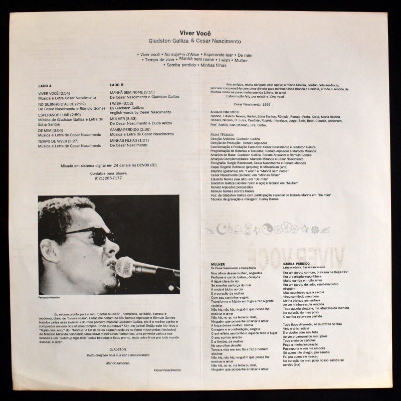 Gladston Galliza, - Cezar Nascimento - Viver Voce   [LP]