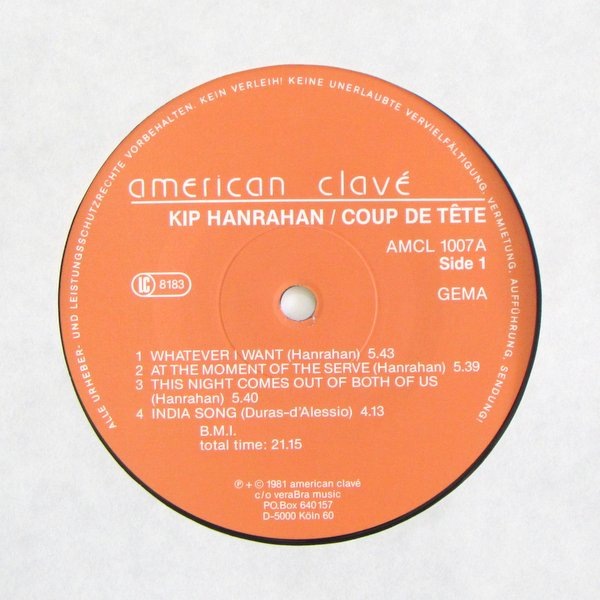 Kip Hanrahan - Coup De Tete｜全てのカテゴリー｜Paddy Field Records