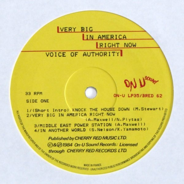 Voice Of Authority - Very Big In America Right Now