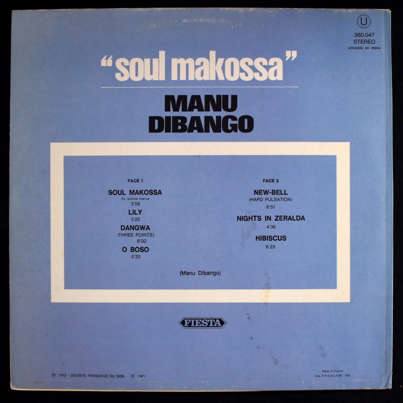 Manu Dibango - Soul Makossa    [LP] �ե�󥹡����ꥸ�ʥ롡��졼�٥�