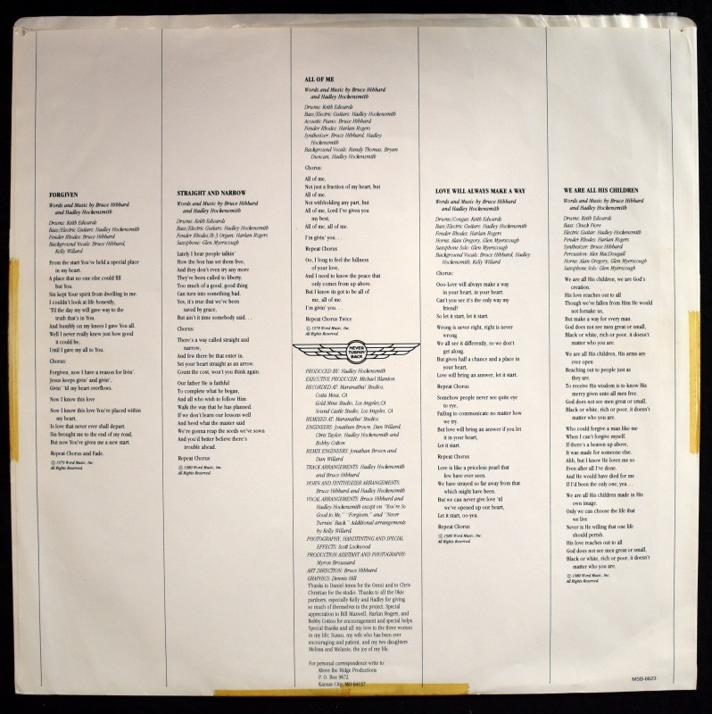 Bruce Hibbard - Never Turnin' Back    [LP]