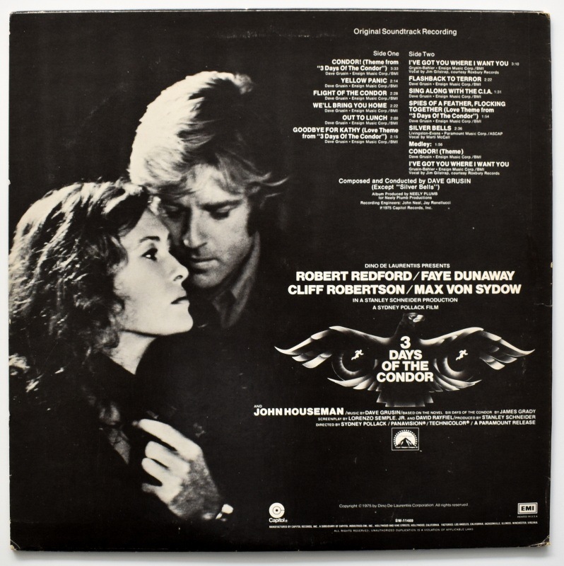 Dave Grusin - 3 Days Of The Condor (Original Soundtrack Recording)   [LP]����