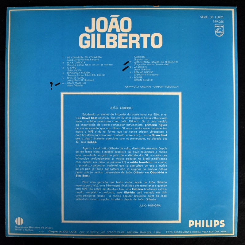 Joao Gilberto - Joao Gilberto [LP]｜全てのカテゴリー｜Paddy Field Records｜中古アナログ ...
