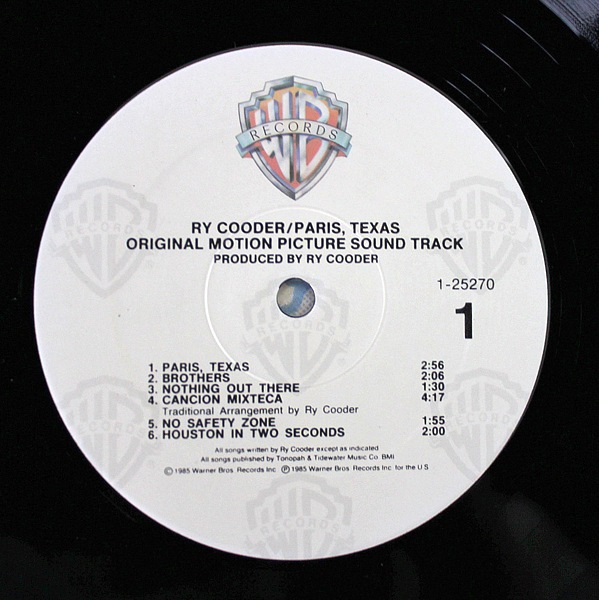 Ry Cooder - Paris, Texas - Original Motion Picture Soundtrack|LOUNGE / EASY|Paddy Field Records|中古アナログレコード|Used Viny Ry Cooder - Paris, Texas - Original Motion Picture Soundtrack|LOUNGE / EASY|Paddy Field Records|中古アナログレコード|Used Viny