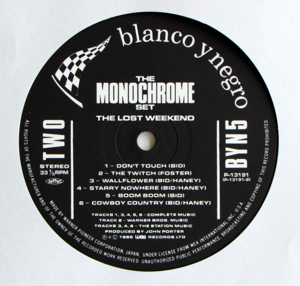 Monochrome Set (The) - The Lost Weekend｜NEO ACOUSTIC｜Paddy Field