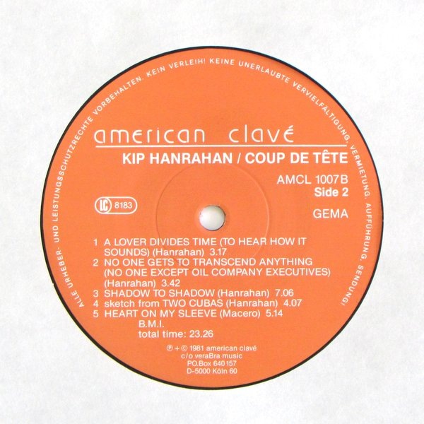 Kip Hanrahan - Coup De Tete｜全てのカテゴリー｜Paddy Field