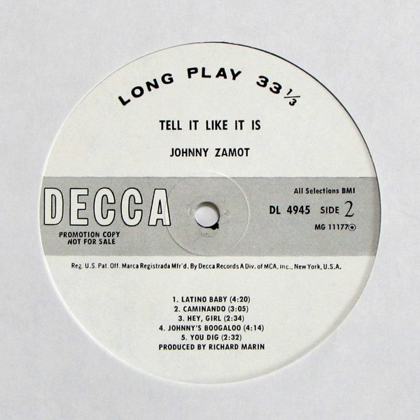 Johnny Zamot - Tell It Like It Is