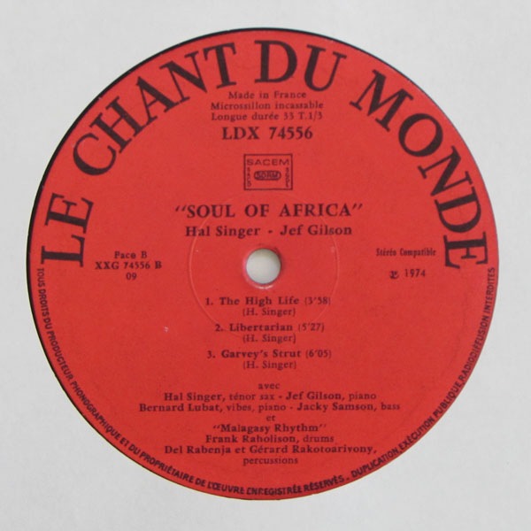 Hal Singer & Jef Gilson ‎– Soul Of Africa｜JAZZ,JAZZ FUNK / SOUL 