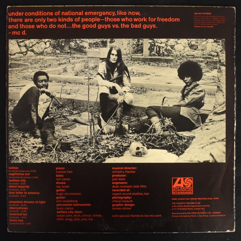 Eugene McDaniels -Outlaw     [LP] �쥢��71ǯUK�����ꥸ�ʥ�ץ쥹