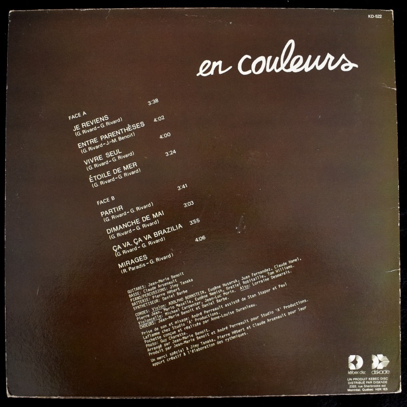 Gilles Rivard - En Couleurs      [LP]