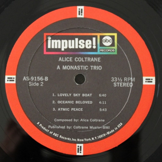 Alice Coltrane - A Monastic Trio  68ǯ���ꥸ�ʥ�