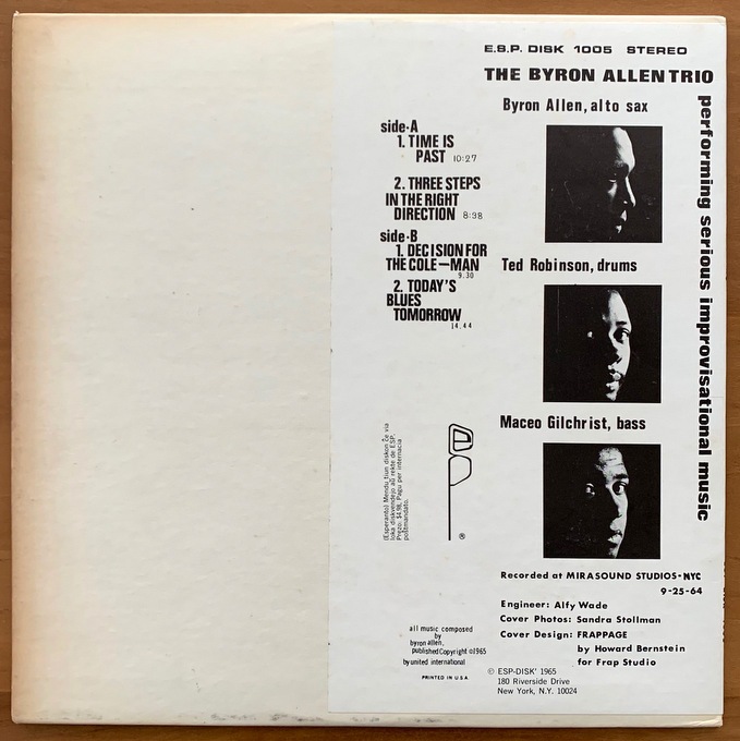 The Byron Allen Trio :  The Byron Allen Trio 65ǯUS ESP ꥸʥ