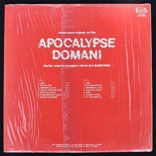 A. Blonksteiner - Apocalypse Domani - Colonna Sonora Originale Del Film [LP]