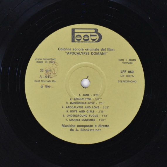A. Blonksteiner - Apocalypse Domani - Colonna Sonora Originale Del Film [LP]