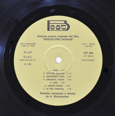 A. Blonksteiner - Apocalypse Domani - Colonna Sonora Originale Del Film [LP]