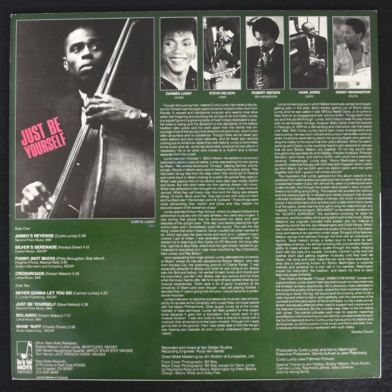 Curtis Lundy - Just Be Yourself    [LP]