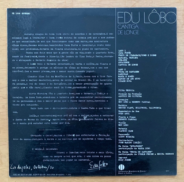 Edu Lobo - Cantiga De Longe