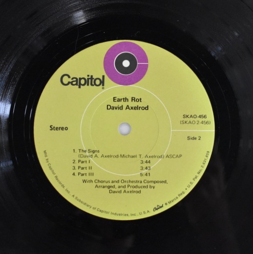 David Axelrod - Earth Rot 美品｜SOUL / FUNK,rare groove｜Paddy 